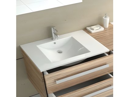 Rea Dafne 75 zápustné umývadlo 76 x 47 cm, biele, REA-U0040
