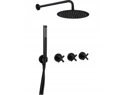 Rea Exit podomietkový sprchový set + batéria, čierna, REA-P8000