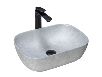 Rea Livia umývadlo na dosku 46,5 x 33,5 cm, sivá, REA-U3801