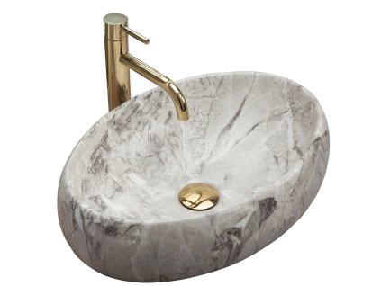 Rea Linda Stone umývadlo na dosku 49 x 34 cm, imitácia kameňa, REA-U1020