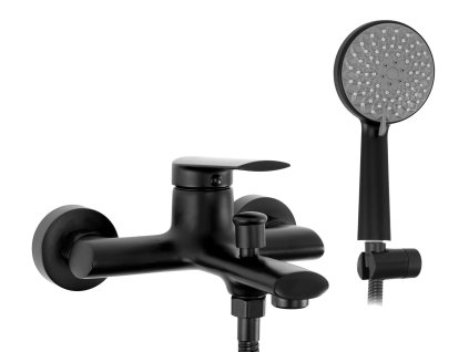 Rea Buzz vaňová batéria so sprchovým setom, čierna, REA-B3421