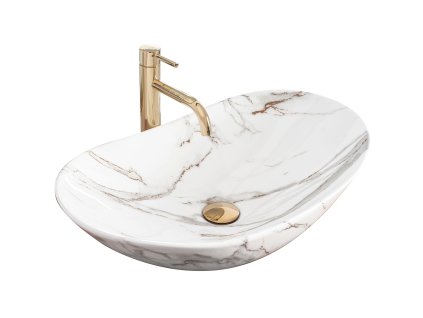 Rea Royal 60 umývadlo na dosku 62 x 36 cm, imitácia prírodného kameňa Aiax, REA-U8548