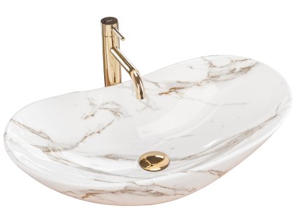 Rea Royal 60 umývadlo na dosku 62 x 36 cm, imitácia prírodného kameňa/láva, REA-U8597