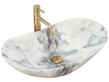 Rea Royal 60 umývadlo na dosku 60 x 36 cm, imitácia kameňa/granit, REA-U8742