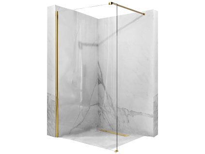 Rea Aero N sprchová zástena walk-in 80x195 cm, priehľadné sklo, zlatá, REA-K8439