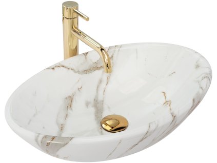 Rea Pamela umývadlo na dosku 53 x 33 cm, imitácia kameňa-Aiax, REA-U9685