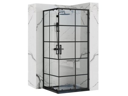 Rea Concept sprchový kút 80x80 cm, čierny, REA-K5479