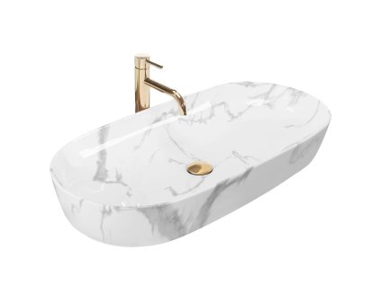 Rea Cleo umývadlo na dosku 81 x 41 cm, imitácia kameňa mramor, REA-U8403