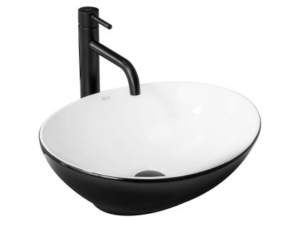 Rea Sofia umývadlo na dosku 41x34,5 cm, biela-čierna, REA-U8749