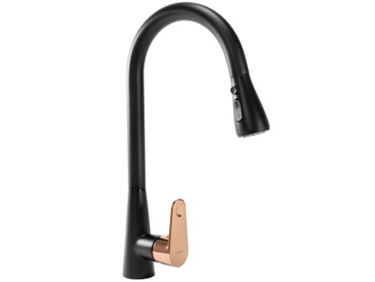 Rea Mild stojanková kuchynská batéria, čierna matná/ružové zlato, REA-B4801