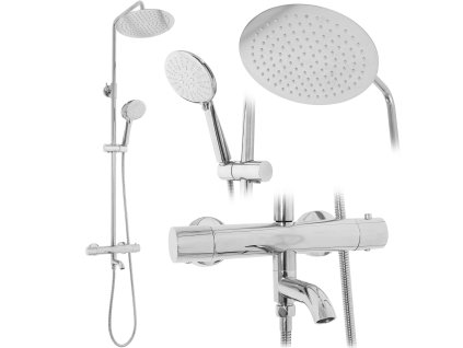 Rea Lungo sprchová sada s termostatická batéria, chróm, REA-P6607