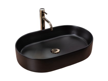 Rea Nadia umývadlo na dosku 61 x 38,5 x 12 cm, čierna matná, REA-U1062