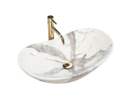 Rea Royal Sand umývadlo na dosku 62 x 37 x 16 cm, imitácia kameňa, REA-U6502