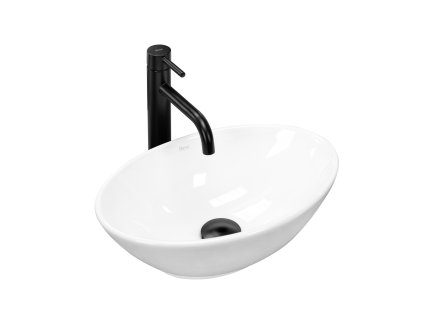 Rea Pamela Mini keramické umývadlo na dosku 40 x 27 x 14,5 cm, biela, REA-U5804