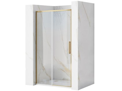 Rea Rapid Slide, sprchové dvere 110 x 195 cm, priehľadné sklo, zlatý matný profil, REA-K4708