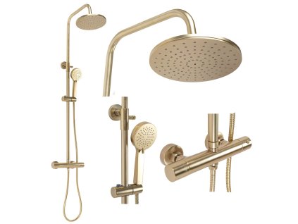 Sprchový set cu termostat Rea PAROT BRUSHED GOLD