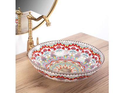 Rea Peru umývadlo na dosku 40 x 40 x 11,5 cm, viacfarebné, REA-U6031