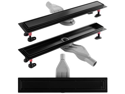 Rea Neox Superflow lineárny sprchový žľab 70 cm, čierny, REA-G7806