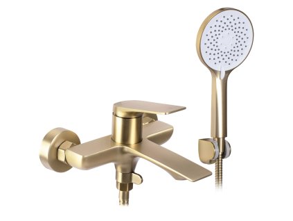 Rea Avalon vaňová batéria s ručnou sprchovou súpravou, zlatá matná, REA-B2707