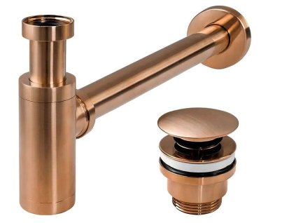 Umyvadlový sifon s univerzální výpustí click-clack - REA COPPER MAT