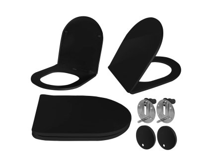 Sedadlo WC CARLO FLAT UF BLACK MATT