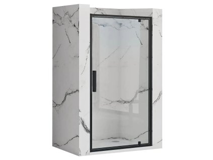 Rea Rapid Swing, jednokrídlové výklopné sprchové dvere 70 x 195 cm, priehľadné sklo, čierny profil, REA-K6407