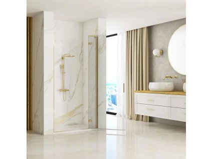 Rea Hugo, sprchové dvere 100 x 200 cm + bočný magnetický profil, zlatá matná, KPL-45202