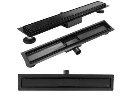 Rea Pure Neox sprchový žľab 70 cm, čierna matná, REA-G6602