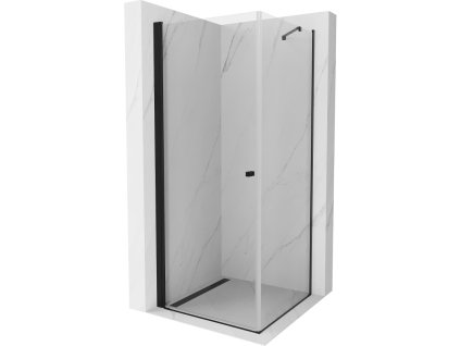 Mexen Pretoria sprchový kút otvárací 80 x 80 cm, priehľadné sklo, profil čierny - 852-080-080-70-00