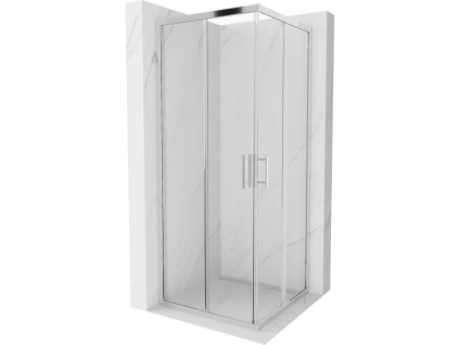Mexen Rio sprchový kút štvorcový 80 x 80 cm, priehľadné sklo, profil chróm - 860-080-080-01-00