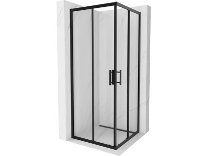 Mexen Rio sprchový kút štvorcový 80 x 80 cm, priehľadné sklo, profil čierny - 860-080-080-70-00