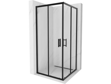Mexen Rio sprchový kút štvorcový 90 x 90 cm, priehľadné sklo, profil čierny - 860-090-090-70-00