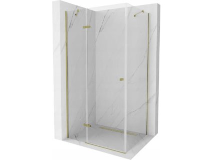 Mexen Roma sprchový kút skladací 110 x 80 cm, priehľadné sklo, profil zlatý - 854-110-080-50-00