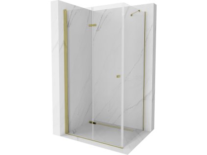 Mexen Lima sprchový kút skladací  90 x 70 cm, priehľadné sklo, profil zlatý - 856-090-070-50-00