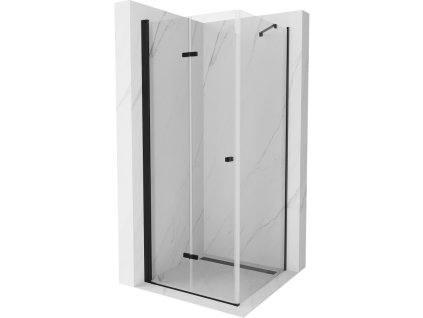 Mexen Lima sprchový kút skladací  70 x 70 cm, priehľadné sklo, profil čierny - 856-070-070-70-00