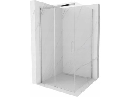 Mexen Omega sprchový kút posuvné dvere 100 x 100 cm, priehľadné sklo, profil chróm - 825-100-100-01-00