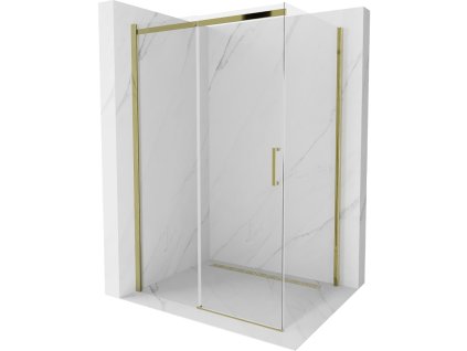 Mexen Omega sprchový kút posuvné dvere 110 x 80 cm, priehľadné sklo, profil zlatý - 825-110-080-50-00