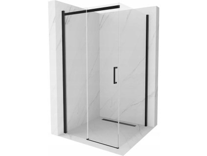 Mexen Omega sprchový kút posuvné dvere 100 x 100 cm, priehľadné sklo, profil čierny - 825-100-100-70-00
