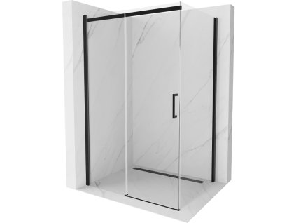 Mexen Omega sprchový kút posuvné dvere 110 x 100 cm, priehľadné sklo, profil čierny - 825-110-100-70-00