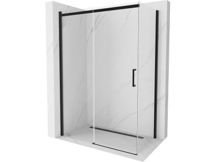 Mexen Omega sprchový kút posuvné dvere 160 x 80 cm, priehľadné sklo, profil čierny - 825-160-080-70-00
