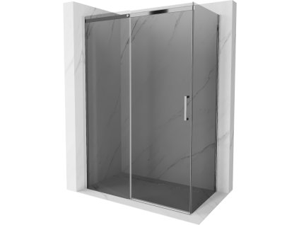Mexen Omega sprchový kút posuvné dvere 140 x 80 cm, šedé sklo, profil chróm - 825-140-080-01-40