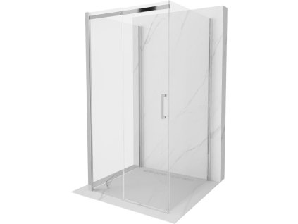 Mexen Omega sprchový kút 3-stenový, posuvné dvere 100 x 100 cm, priehľadné sklo, profil chróm - 825-100-100-01-00-3S
