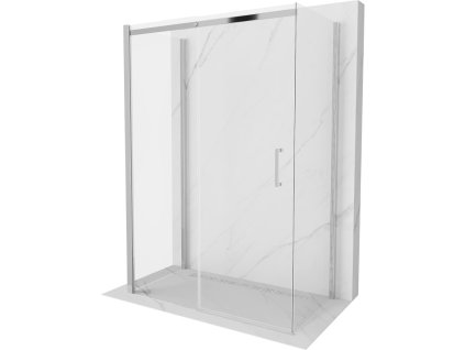 Mexen Omega sprchový kút 3-stenový, posuvné dvere 140 x 80 cm, priehľadné sklo, profil chróm - 825-140-080-01-00-3S