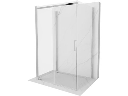 Mexen Omega sprchový kút 3-stenový, posuvné dvere 140 x 100 cm, priehľadné sklo, profil chróm - 825-140-100-01-00-3S