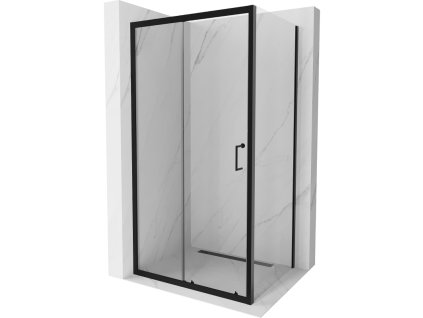 Mexen Apia sprchový kút posuvné dvere 130 x 70 cm, priehľadné sklo, profil čierny - 840-130-070-70-00