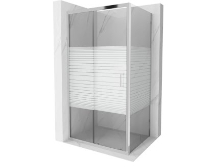 Mexen Apia sprchový kút posuvné dvere 130 x 100 cm, pásy, profil chróm - 840-130-100-01-20