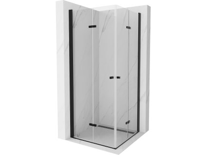 Mexen Lima Duo sprchový kút skladací  80 x 80 cm, priehľadné sklo, profil čierny - 856-080-080-70-00-02