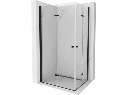 Mexen Lima Duo sprchový kút skladací  100 x 90 cm, priehľadné sklo, profil čierny - 856-100-090-70-00-02