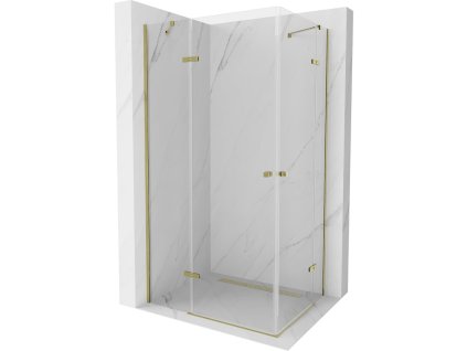 Mexen Roma Duo sprchový kút skladací 100 x 90 cm, priehľadné sklo, profil zlatý- 854-100-090-50-00-02