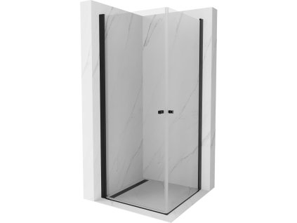 Mexen Pretoria Duo sprchový kút otvárací 80 x 80 cm, priehľadné sklo, profil čierny - 852-080-080-70-00-02